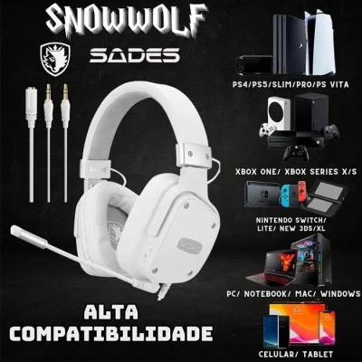 Sades Snowwolf Gaming Headset SA-722S - White